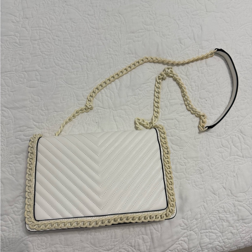 Aldo White Quilted Shoulder Bag